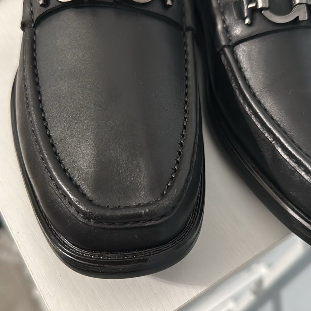 Salvatore Ferragamo Mens David Cancino Bit Loafers Shoes Black Leather Size 9.5 - Picture 10 of 15